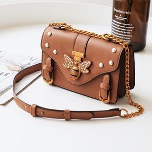 EMILY Vegan Mini Crossbody, Cognac